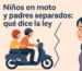 Niños en moto y padres separados: qué dice la ley