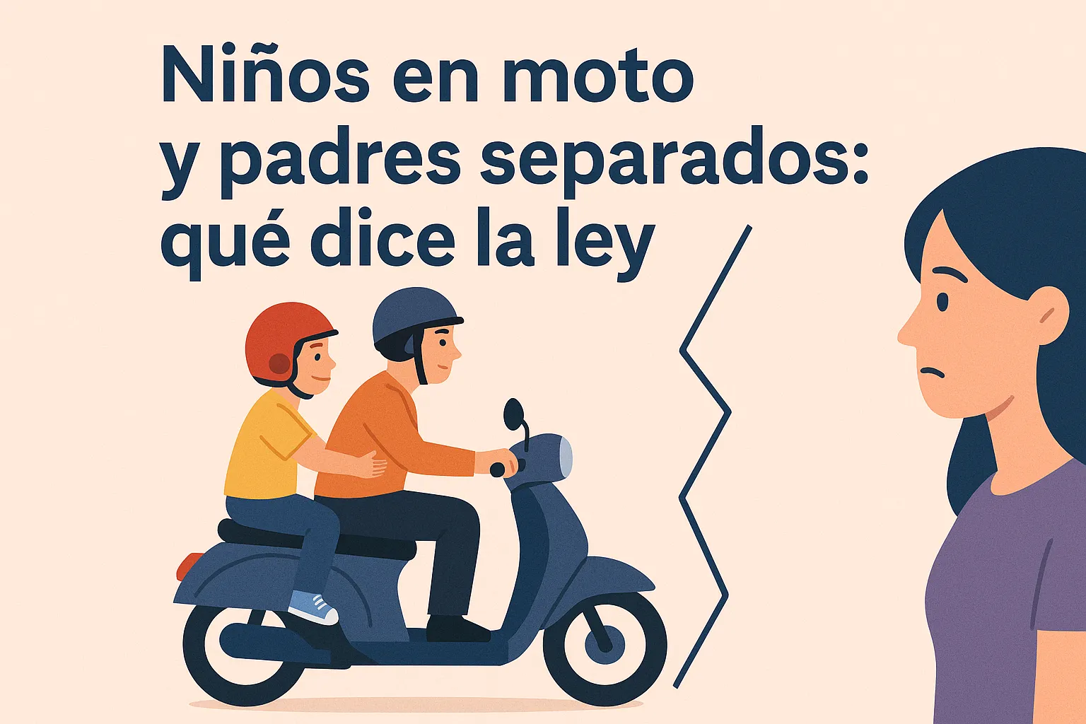 Niños en moto y padres separados: qué dice la ley